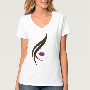 Camisa de Camisa-V-Pescoço feminino Voga Gráfico D
