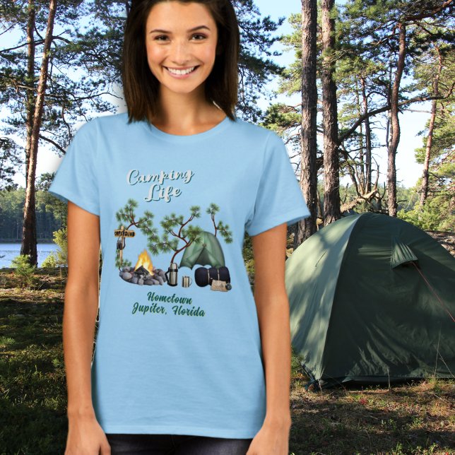 Camisa de Campeão de Tenda de Camping Vida Cidade  (Criador carregado)