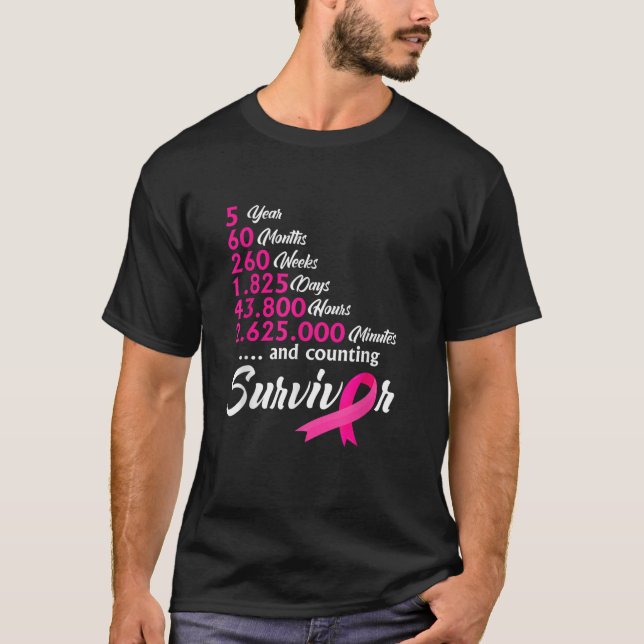Camisa de Cancer de Sobrevivência de 5 Anos (Frente)
