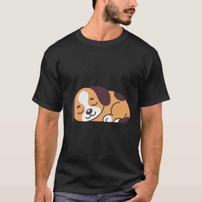 Camisa De Cãozinho Dormente - Design De Cão Relaxa (Frente)