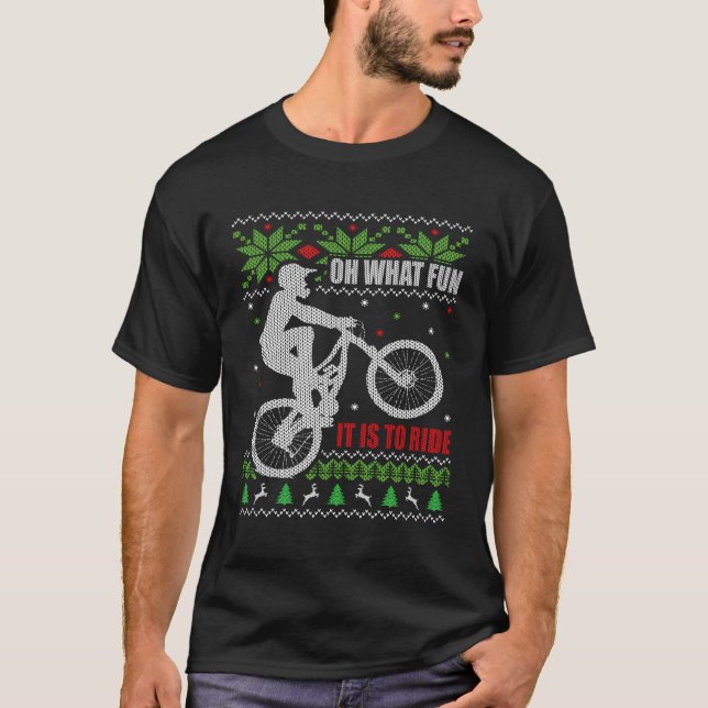 Camisa De Capa Longa De Natal Feia De Montanha (Frente)