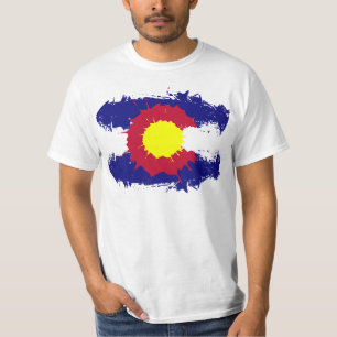 Camisa de cara de pintura de bandeira artística do