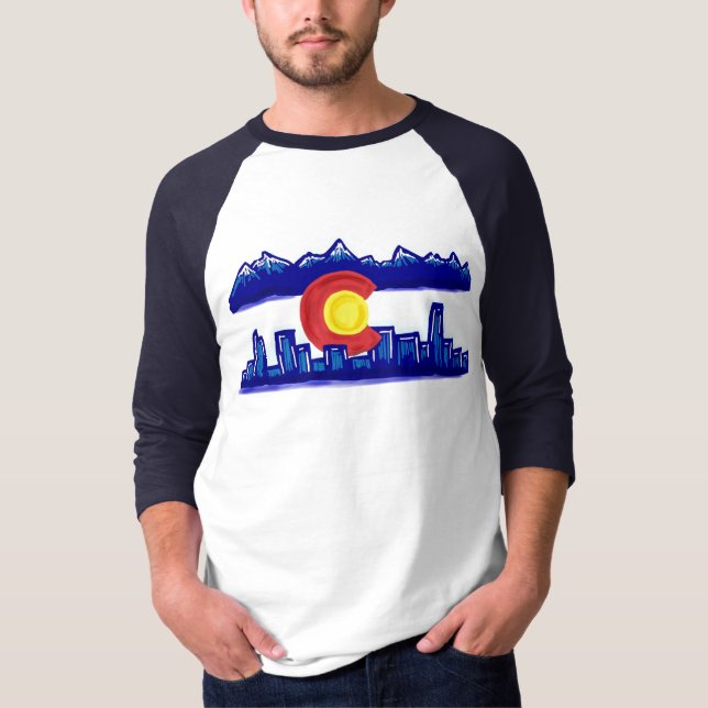 Camisa de cara do Colorado skyline (Frente)