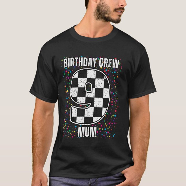 Camisa de Carro de Corrida de Aniversário de 9 ano (Frente)
