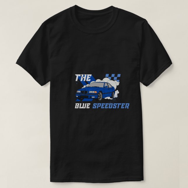 Camisa De Carro O T-Shirt Azul (Frente do Design)