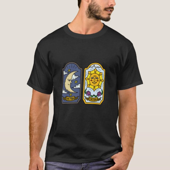 Camisa de Cartas de Tarot A Lua e o Sol Símbolo de (Frente)