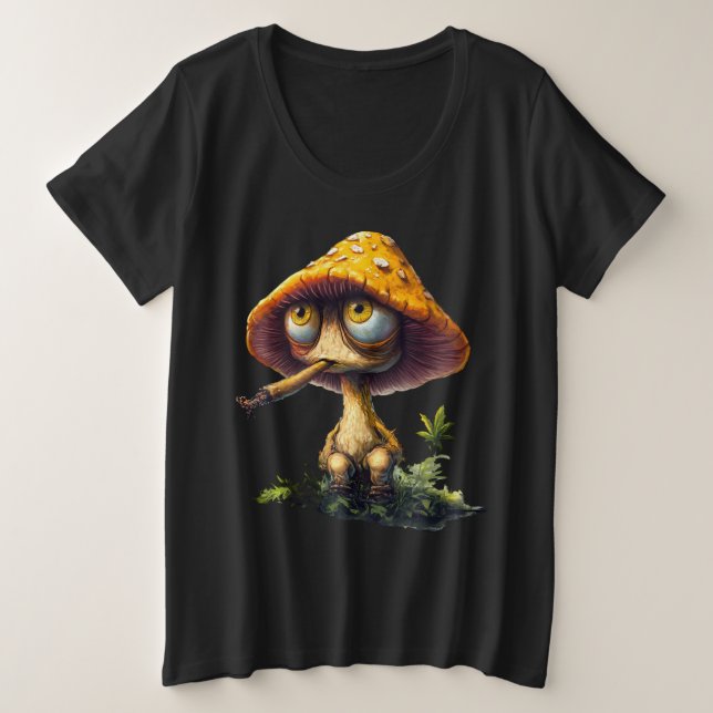 Camisa de Cartoon de Cogumelo Pedrada Engraçada (Frente do Design)