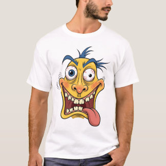 Camisa De Cartoon Louca - Carica Colorida Engraçad