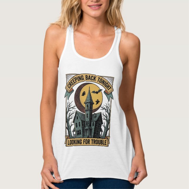 Camisa de Casa Assombrada com Mansão Assustadora M (Frente)