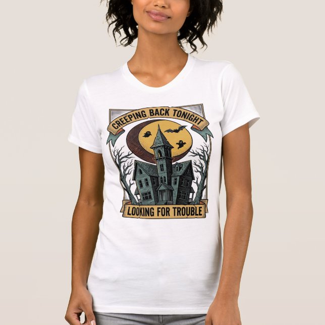 Camisa de Casa Assombrada com Mansão Assustadora M (Frente)