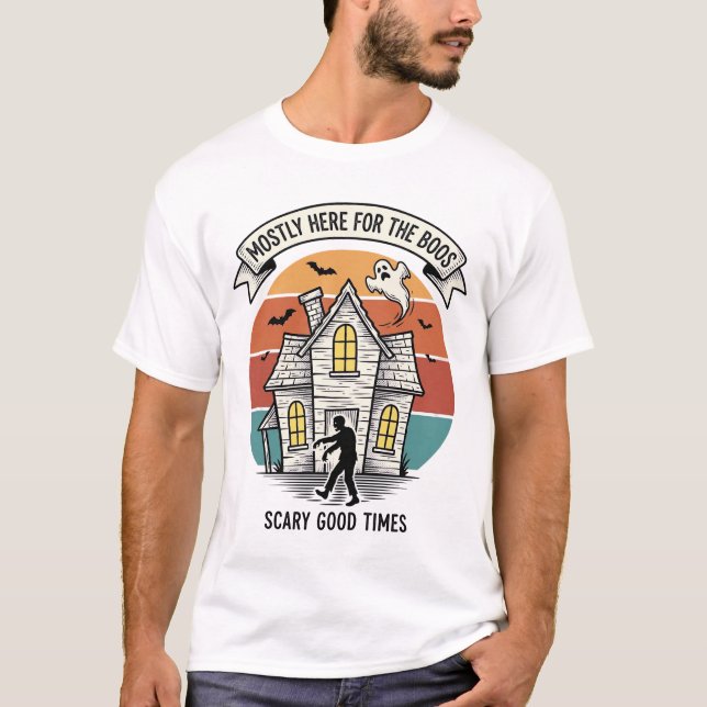 Camisa de Casa Assombrada Engraçada Vintage Hallow (Frente)
