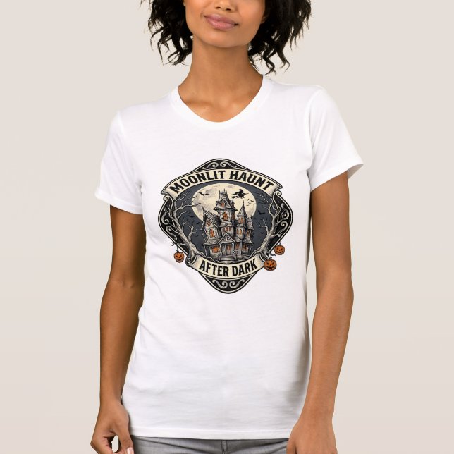 Camisa de Casa Assombrada Vintage Halloween Lua Br (Frente)