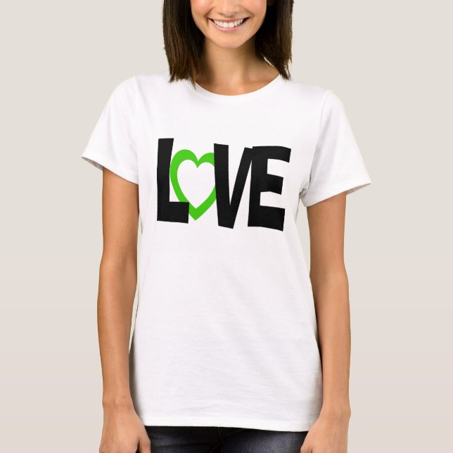Camisa de casamento de amor negro verde (Frente)