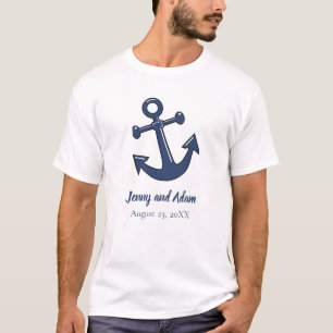 Camisa De Casamento De Homens De Âncora Náutica