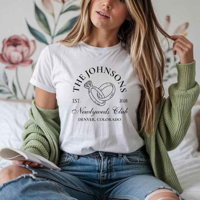 Camisa De Casamento Personalizada, Noiva De Corres (newlyweds club shirt, honeymoon shirts for couples, custom newlywed tees, bride and groom shirts,)