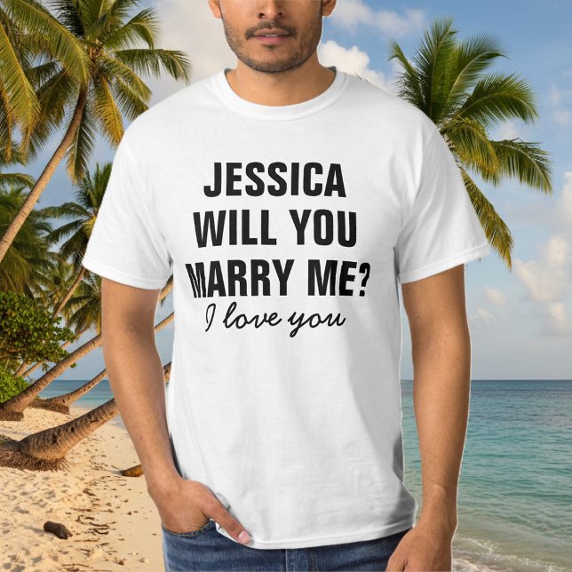 Camisa de casamento personalizada Você me casado? (will you marry me t shirt)