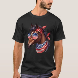Camisa de cavalo 4 de julho para mulheres e menina
