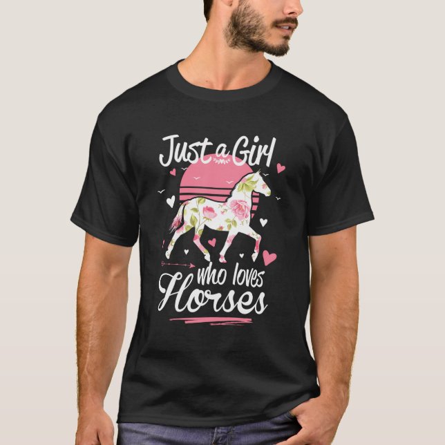 Camisa De Cavalo Apenas Uma Menina Que Ama Cavalos (Frente)