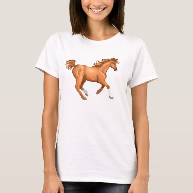 Camisa de cavalo árabe Pixel (Frente)