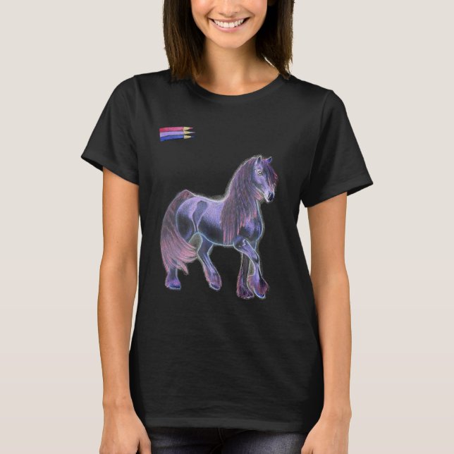 Camisa de cavalo com cores Bi femininas (Frente)