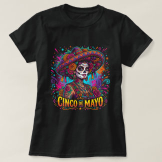 Camisa de Caveira de Açúcar do Cinco de Maio para 