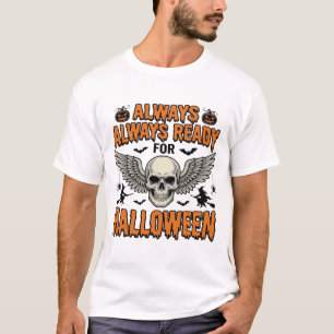Camisa de Caveira de Halloween Gravura Vintage Cit