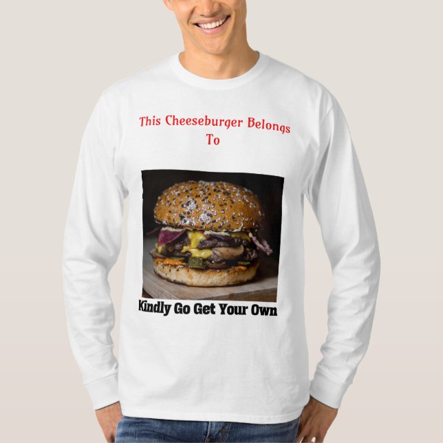 Camisa de Cheeseburger Personalizada Masculina (Frente)