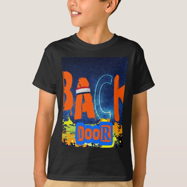 Camisa de chiffon com design “back Door Chemistry” (Frente)