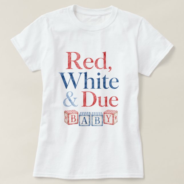 Camisa de Chuveiro de Bebê Blocos de Bebê Vermelho (Frente do Design)