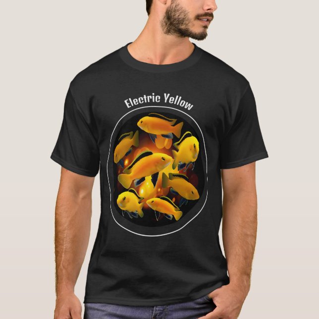 Camisa de Ciclídeo Amarelo Elétrico (Frente)