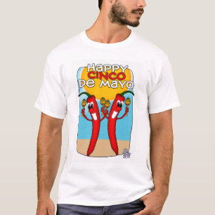 Camisa de Cinco De Mayo T para pimentas dos homens