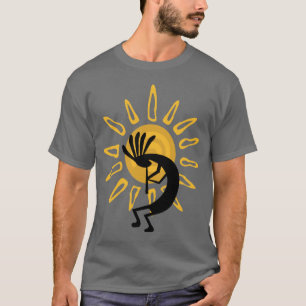 Camisa de Cinza básica de Kokopelli Dourada Mens
