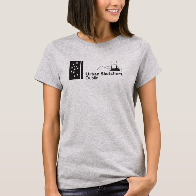 Camisa de cinza com o logotipo USk Dublin (Frente)