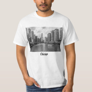 Camisa De Cinza De Chicago River E Trump Tower