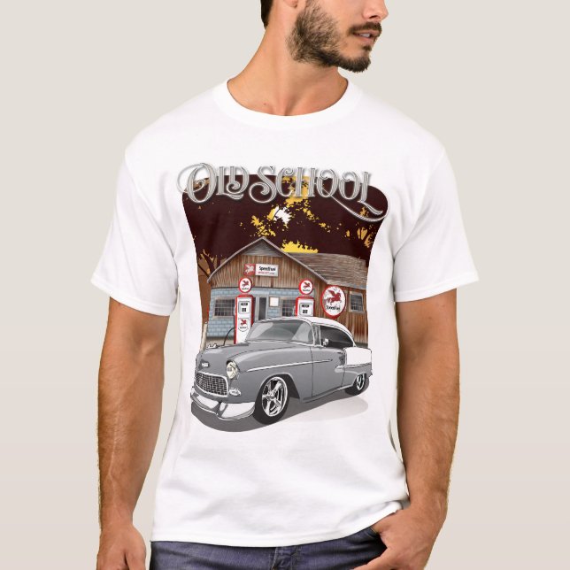 Camisa de Cinza de prata Chevy Bel Air 1955 (Frente)