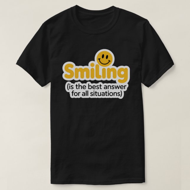Camisa de citação sorridente - Víblias positivas (Frente do Design)