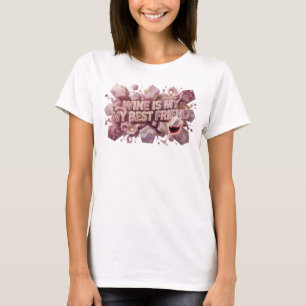 Camisa de Citação VERMELHO VIVO VINHO É MEU MELHOR
