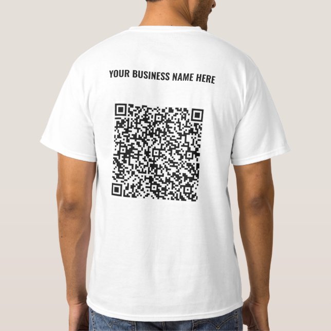 Camisa de código QR personalizada com o nome da su (Verso)