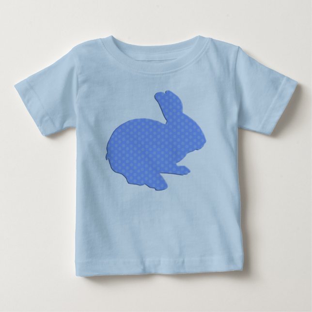 Camisa de coelho da Páscoa Bolinhas Azul (Frente)