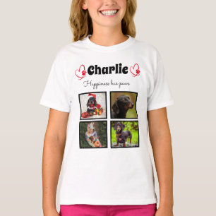 Camisa de colagem de cães-foto personalizada de 4