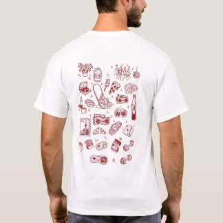 Camisa de Colagem de Desenhos Simples da Vida Diár