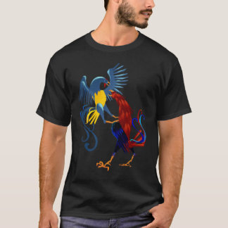 Camisa de combate colorida de dois galos