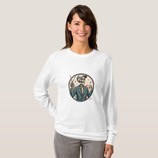 Camisa de Conductor Esqueleto Chique (Frente Completa)