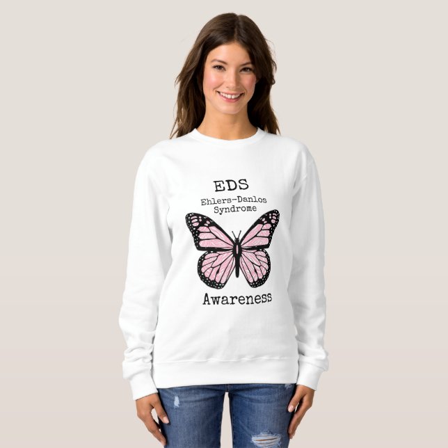 Camisa de Consciência EDS de Borboleta Rosa (Frente Completa)
