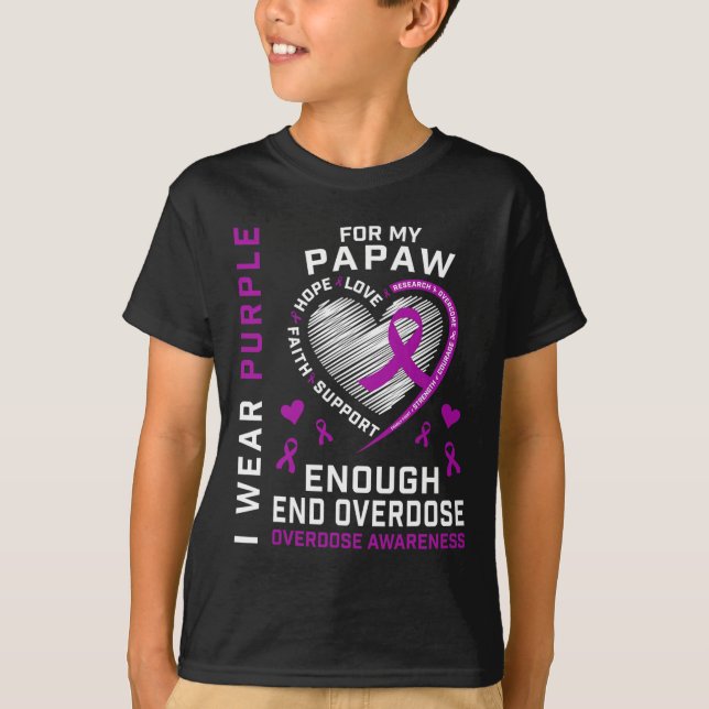Camisa de Conscientização sobre Overdose Fim Roxo  (Frente)