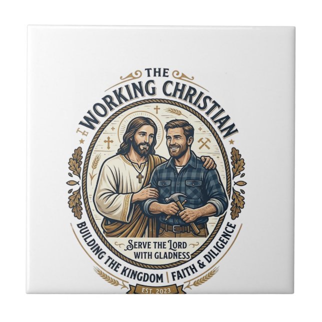 Camisa de Construção Jesus Gráfico Cristão_ (Frente)