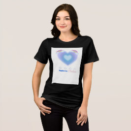 Camisa de coração azul-branca
