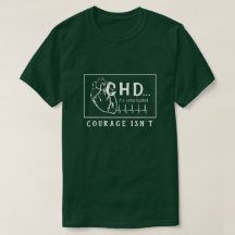 Camisa de Coração Branca em Escuro CHD EKG Coragem