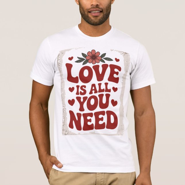 Camisa De Coração Da Flor Retroativa Distante (Frente)