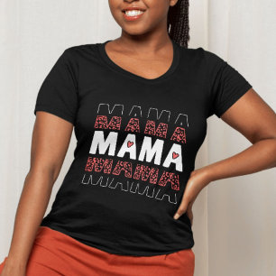 Camisa de Coração Impressa Mama Leopardo - Dia das